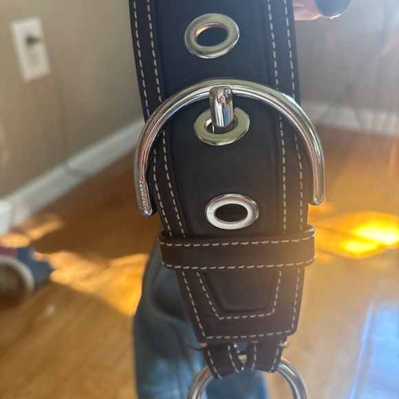 Coach blue and brown leather hobo bag - Picture 3 of 6